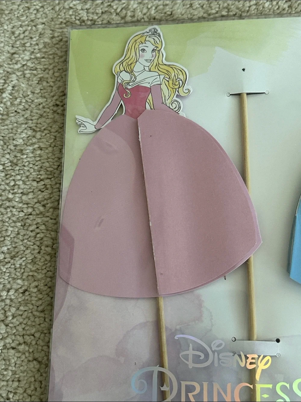 Disney Princess Honeycomb Cupcake Picks - Pink, Yellow, Green